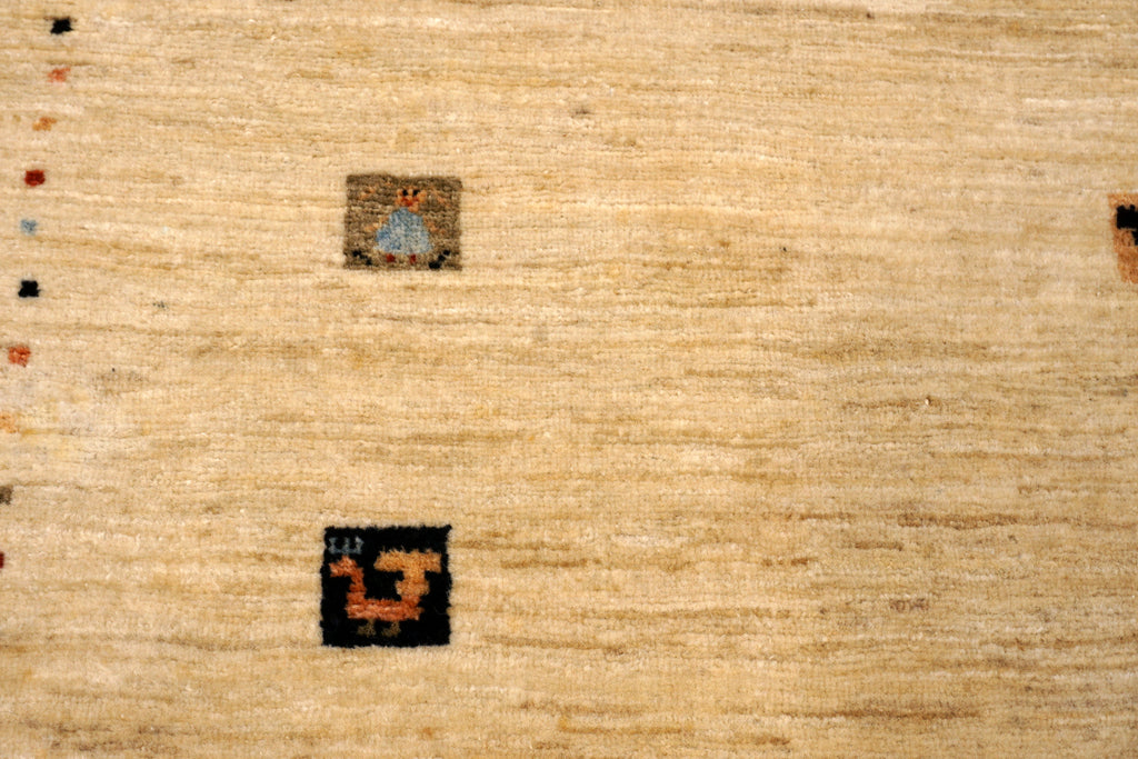Gabbeh Loribaft Perserteppich - Beige mit Signatur