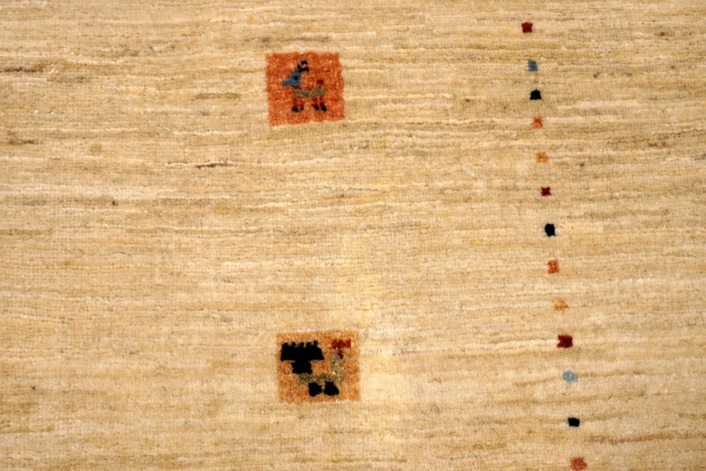 Gabbeh Loribaft Perserteppich - Beige mit Signatur