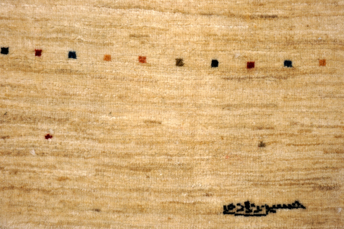 Gabbeh Loribaft Perserteppich - Beige mit Signatur