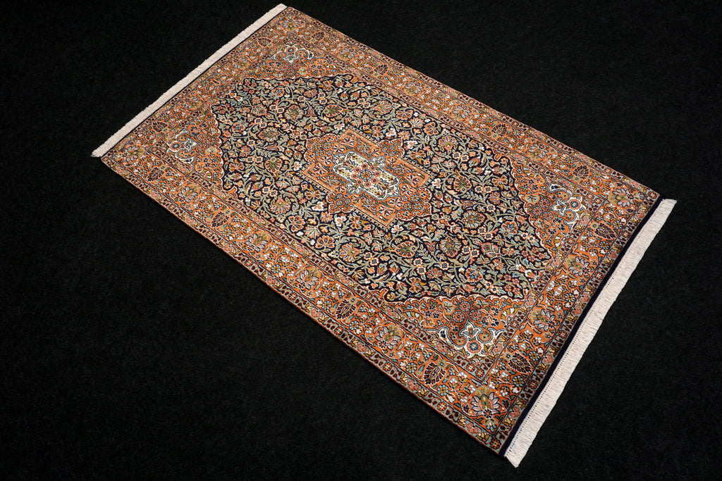 Seidenteppich Kaschmir 152 x 93 cm Ghom Muster