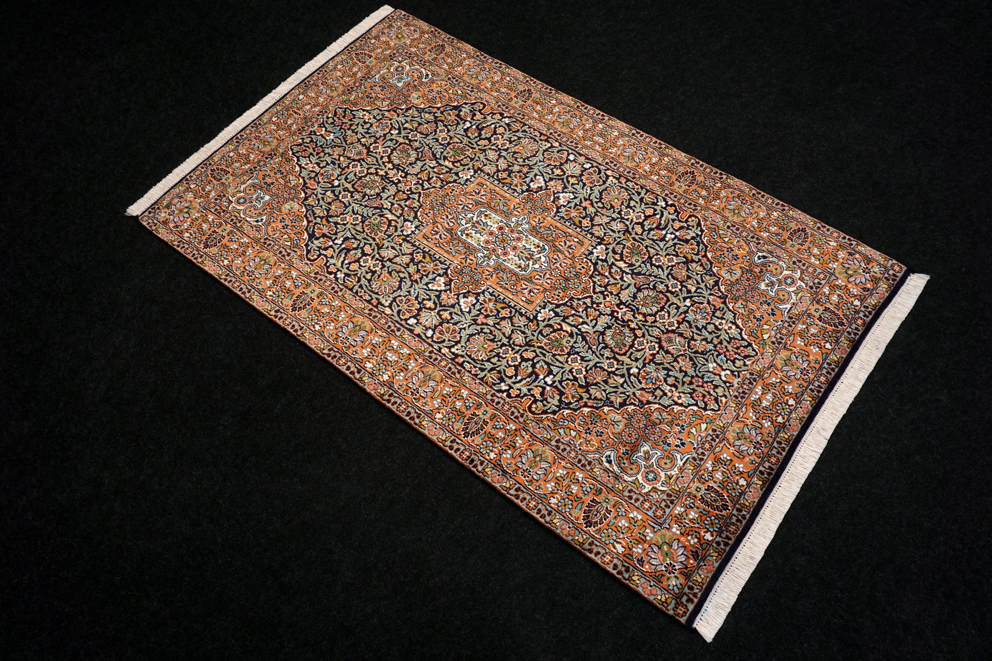 Seidenteppich Kaschmir 152 x 93 cm Ghom Muster