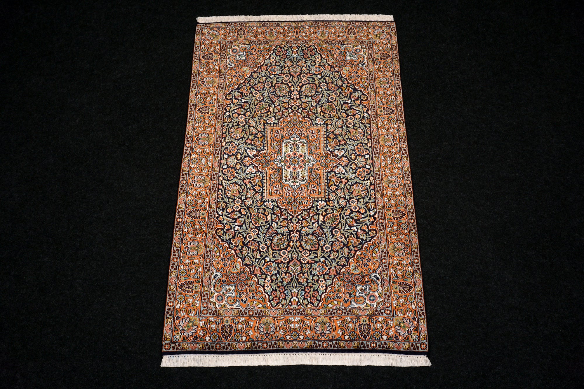 Seidenteppich Kaschmir 152 x 93 cm Ghom Muster