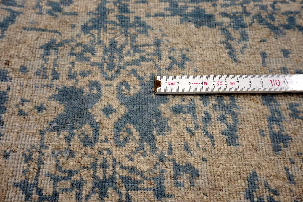 Designerteppich Seide Blau Vintage-Design