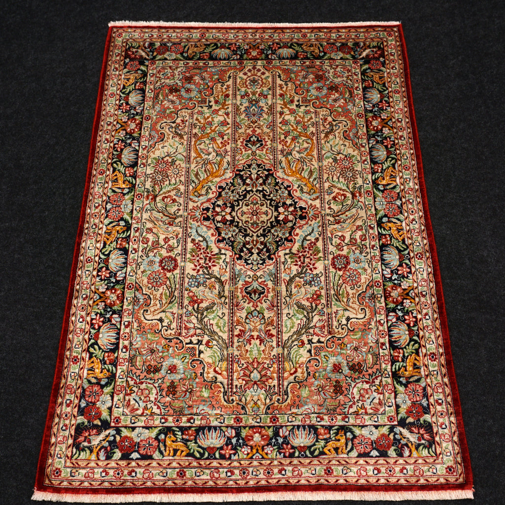 Seidenteppich Ghom 115 x 76 cm Handgeknüpft