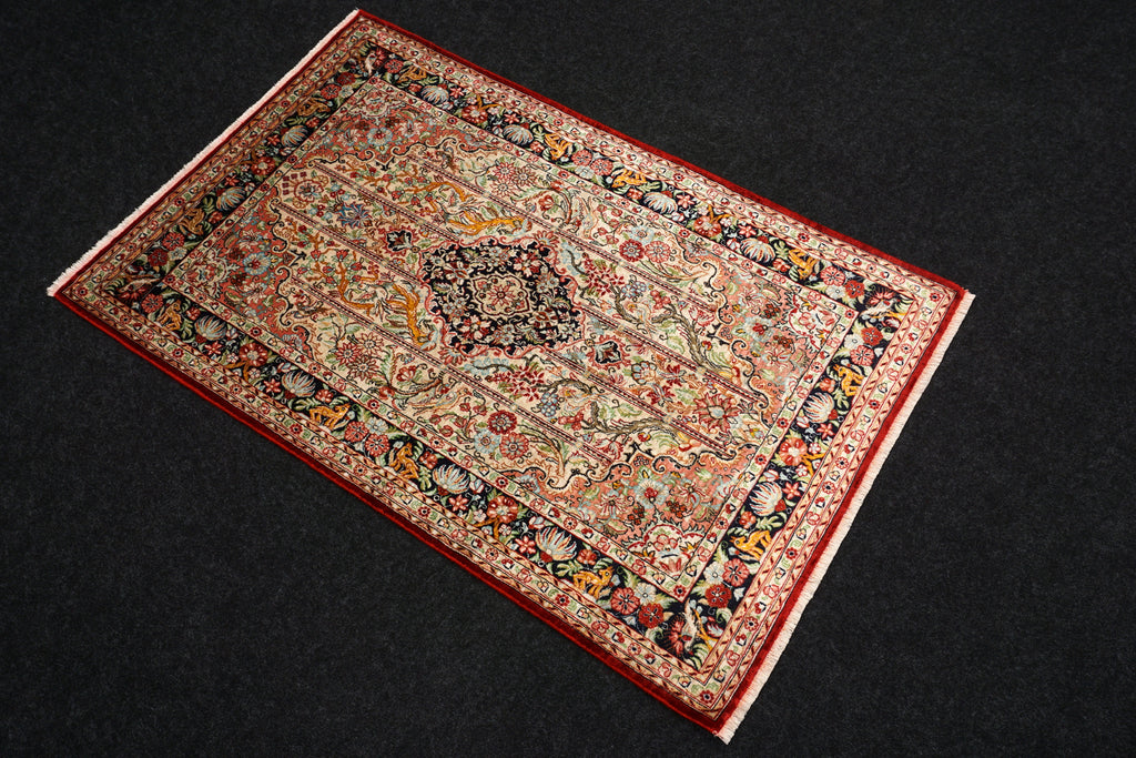 Seidenteppich Ghom 115 x 76 cm Handgeknüpft