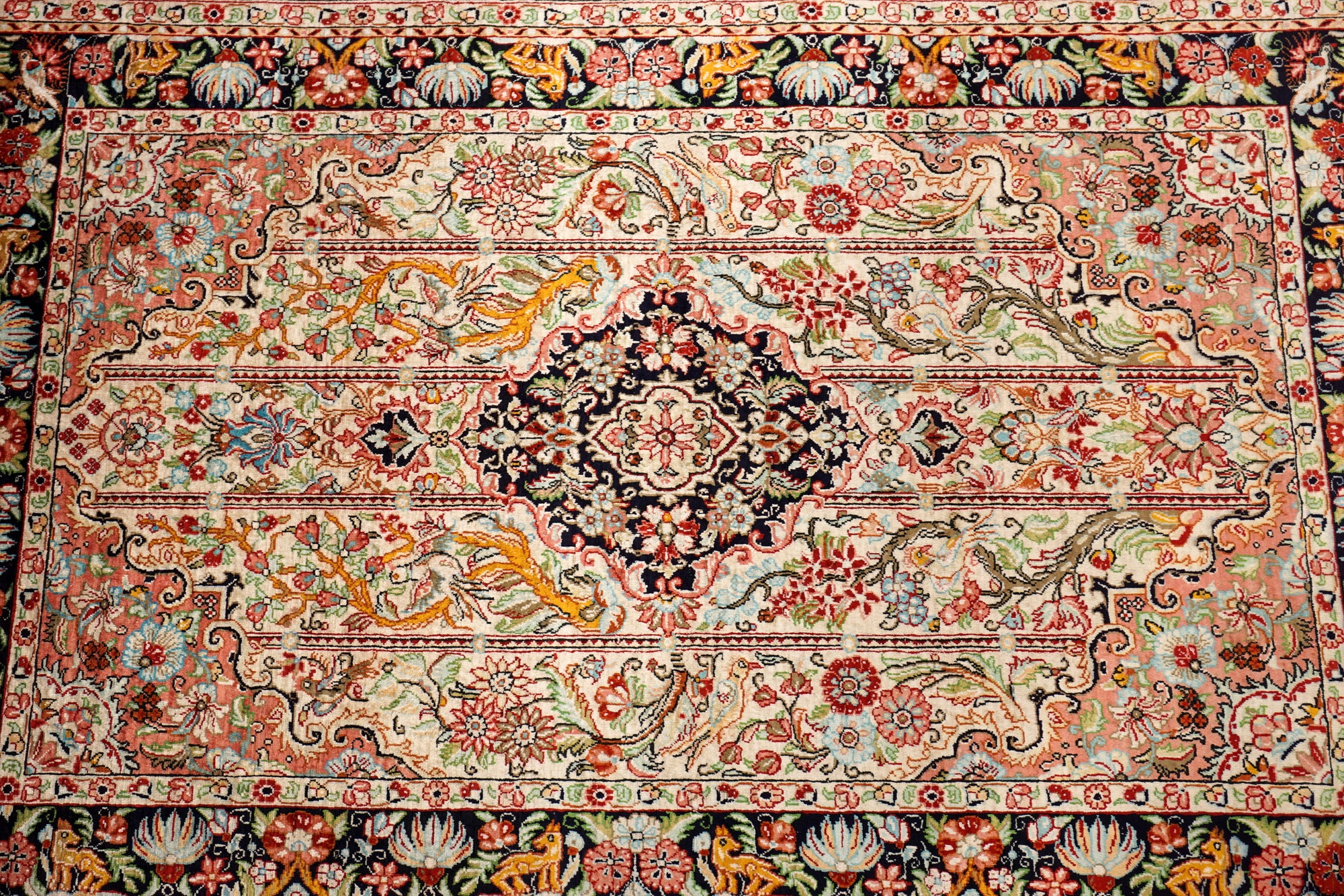 Seidenteppich Ghom 115 x 76 cm Handgeknüpft