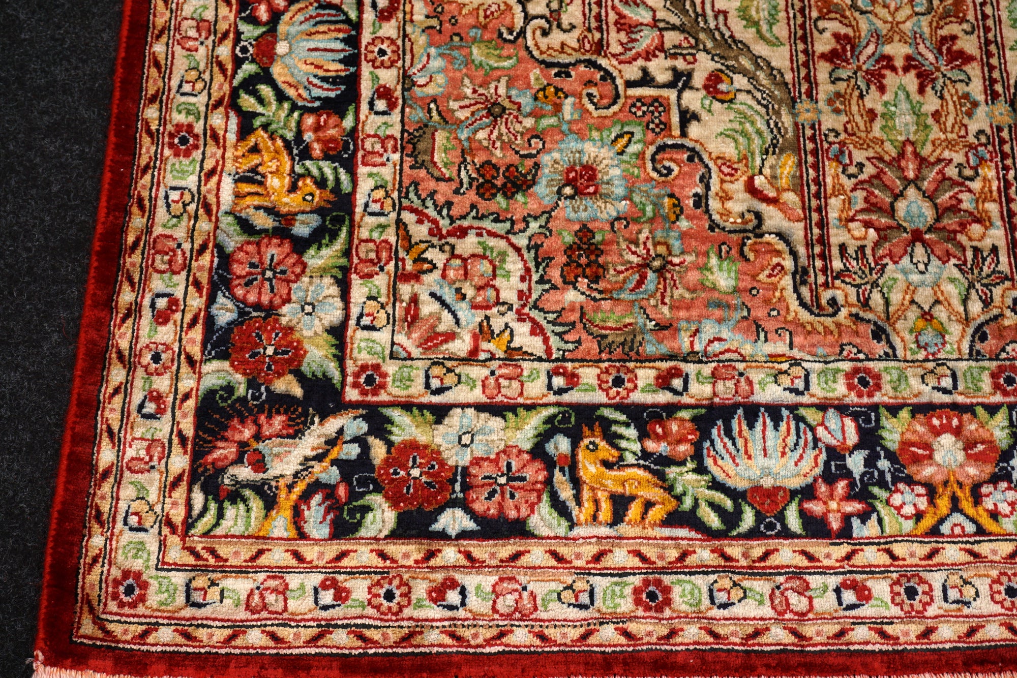 Seidenteppich Ghom 115 x 76 cm Handgeknüpft