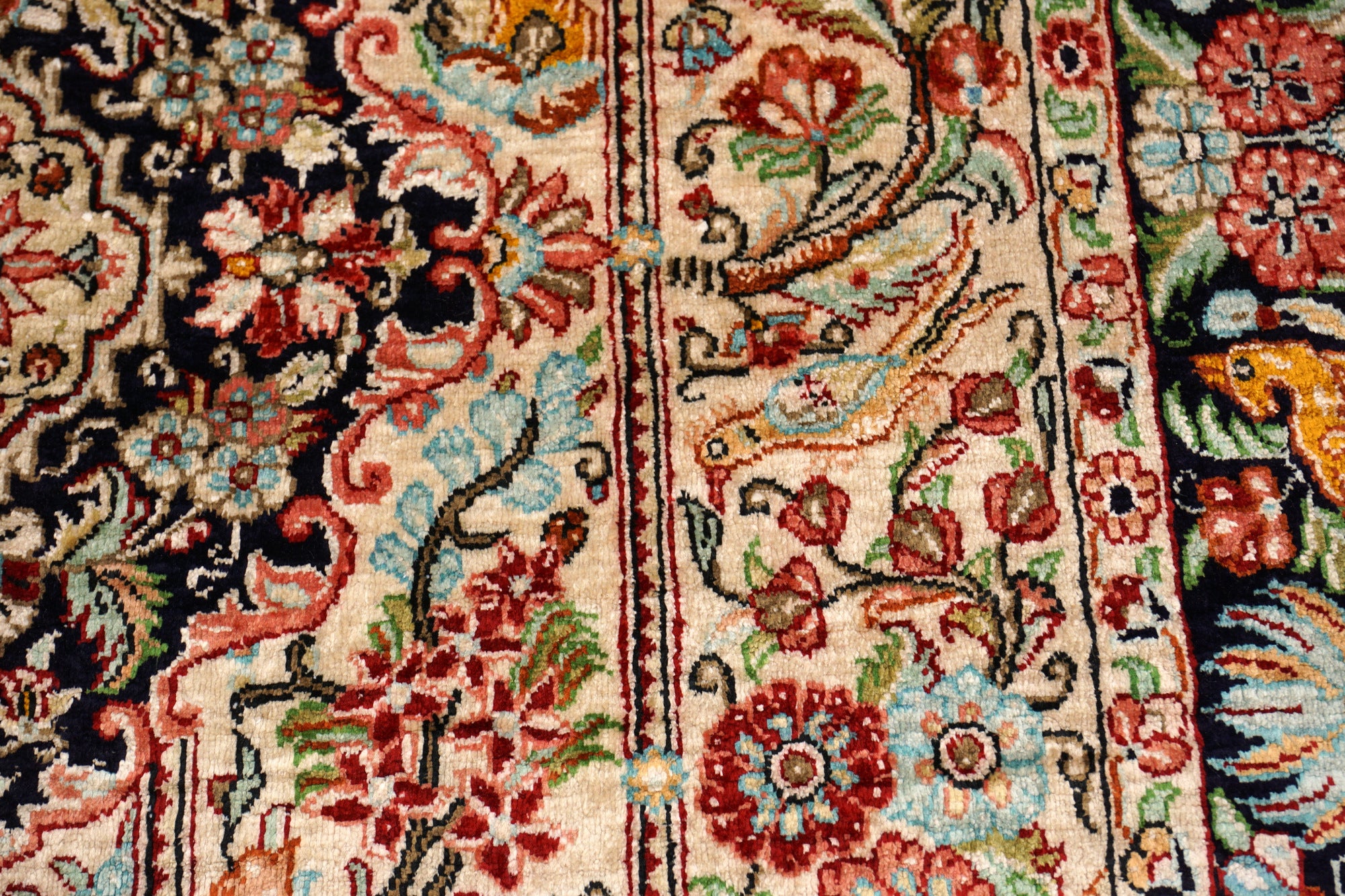Seidenteppich Ghom 115 x 76 cm Handgeknüpft