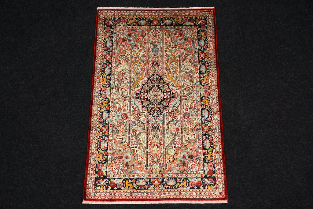 Seidenteppich Ghom 115 x 76 cm Handgeknüpft