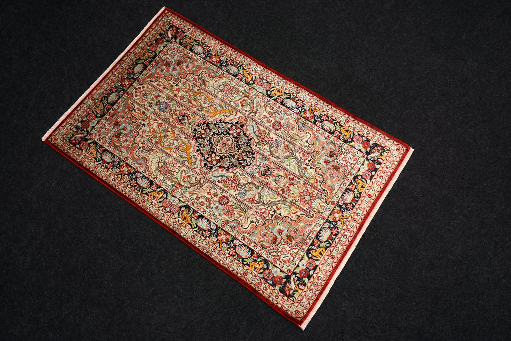 Seidenteppich Ghom 115 x 76 cm Handgeknüpft