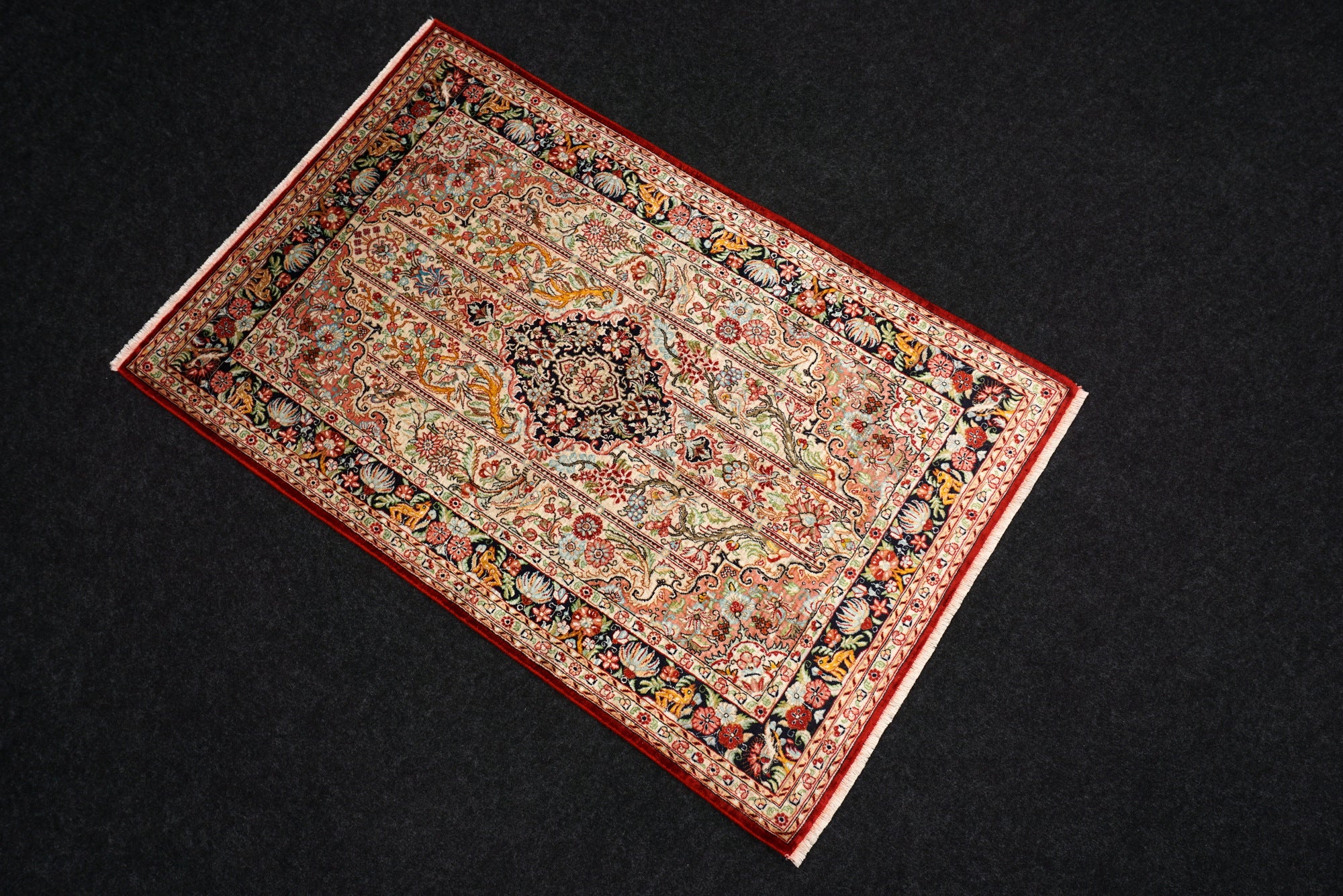 Seidenteppich Ghom 115 x 76 cm Handgeknüpft