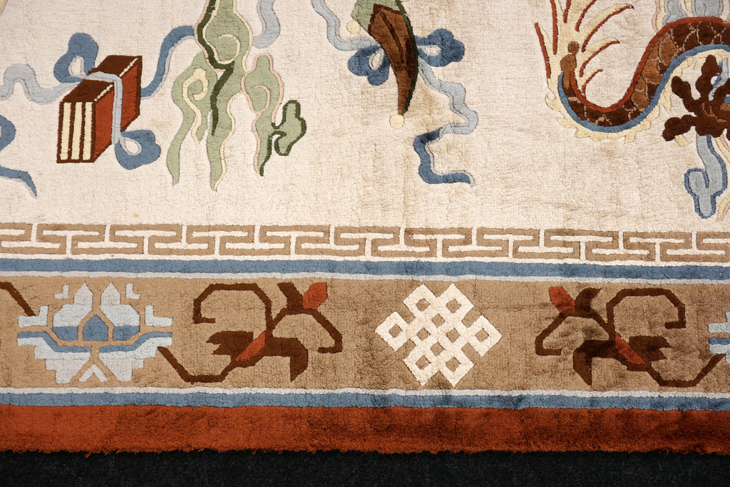 China Drachen Motiv Seidenteppich 184 x 124 cm Orient Teppich