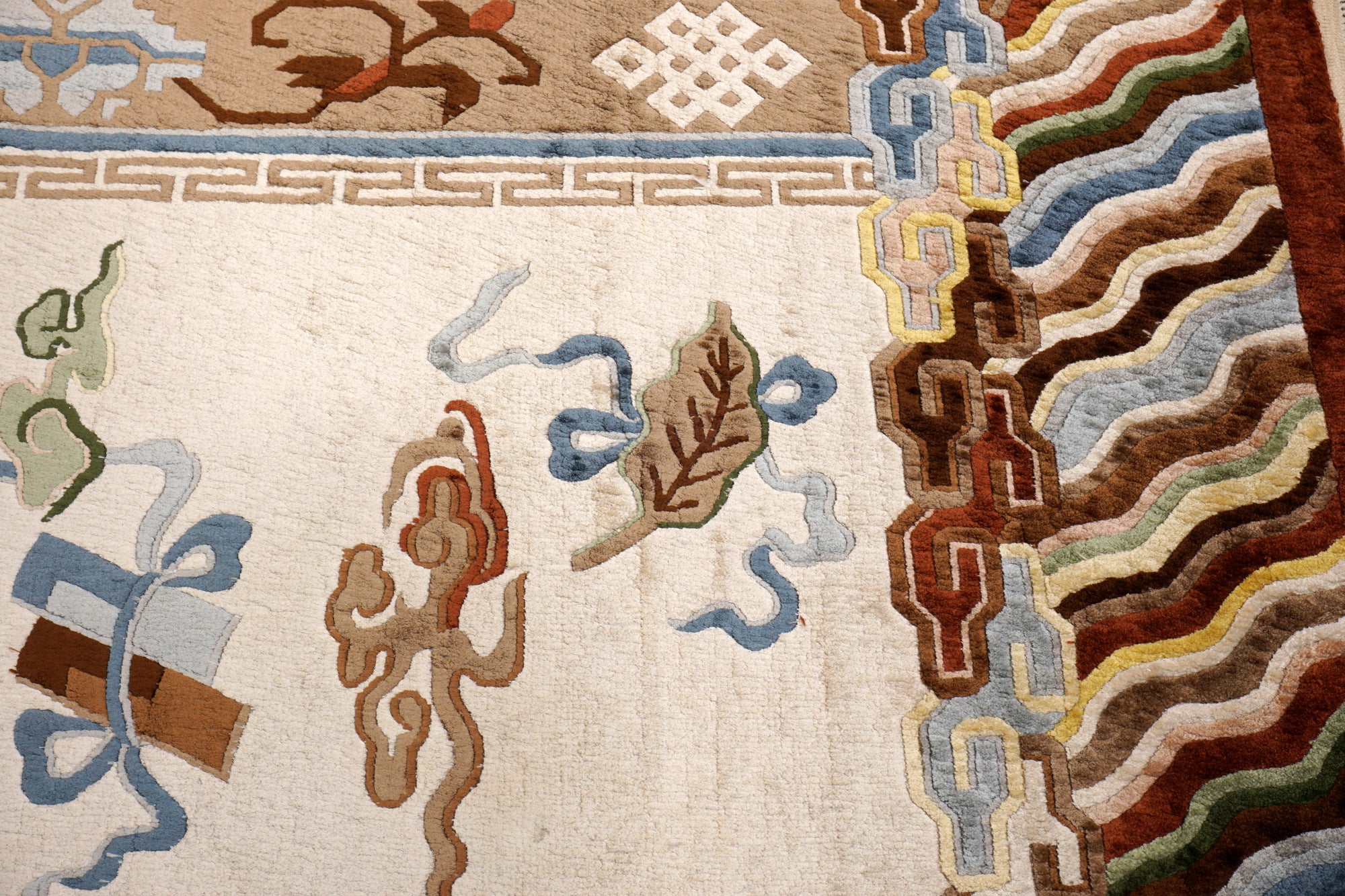 China Drachen Motiv Seidenteppich 184 x 124 cm Orient Teppich