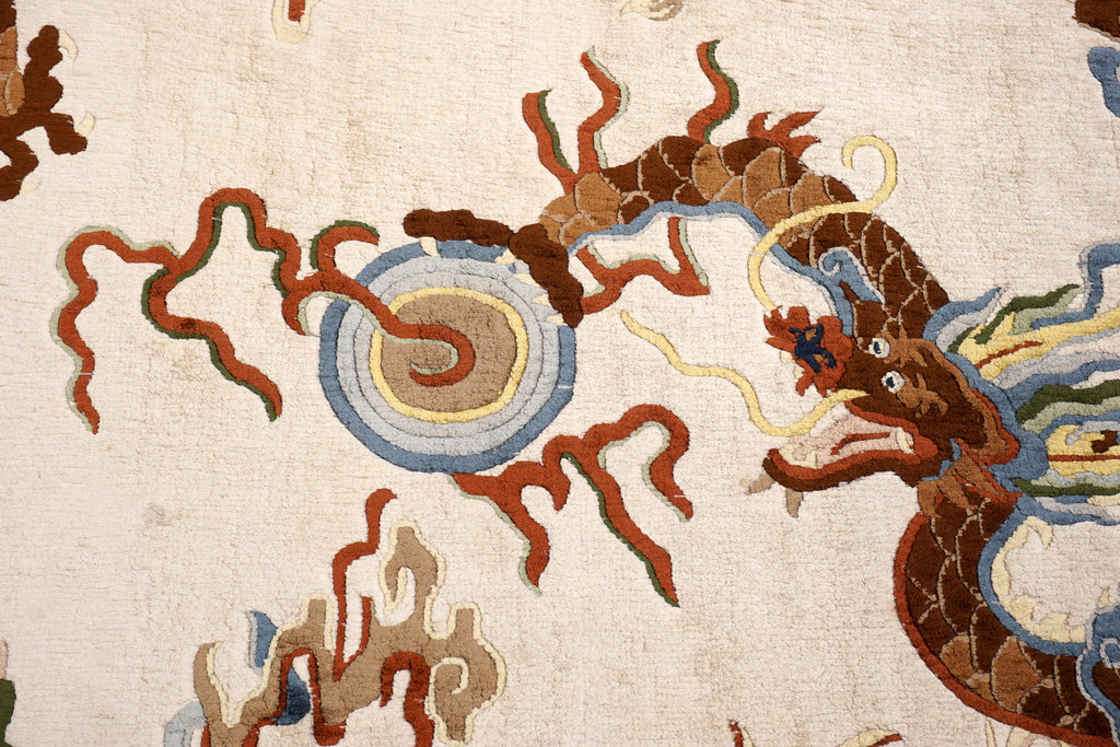 China Drachen Motiv Seidenteppich 184 x 124 cm Orient Teppich