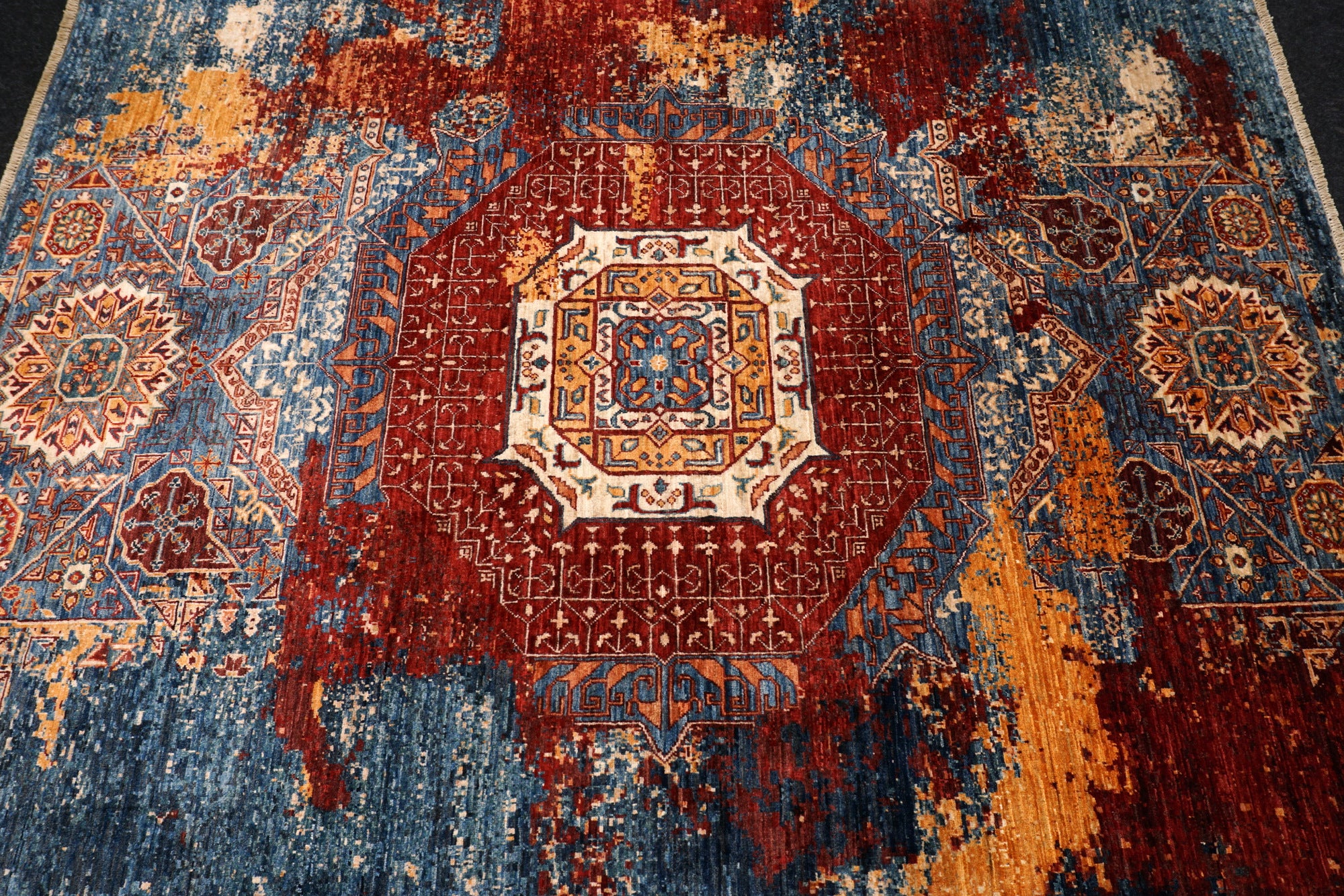Afghanischer Mamlouk Designteppich aus Hochlandwolle