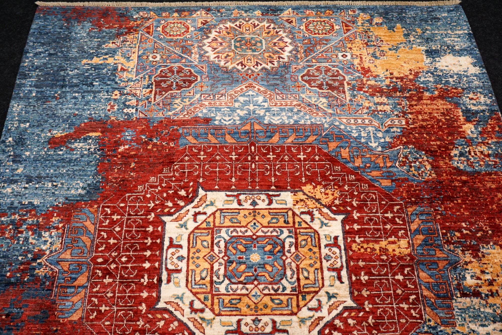 Afghanischer Mamlouk Designteppich aus Hochlandwolle