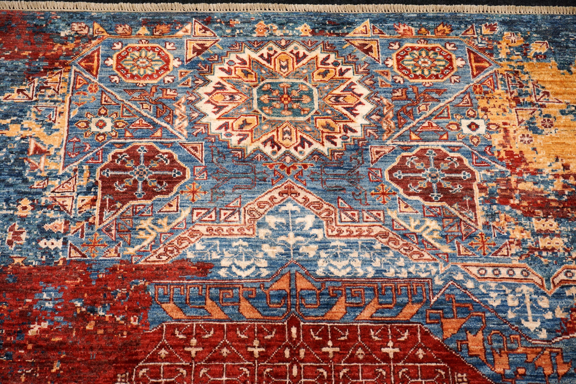 Afghanischer Mamlouk Designteppich aus Hochlandwolle
