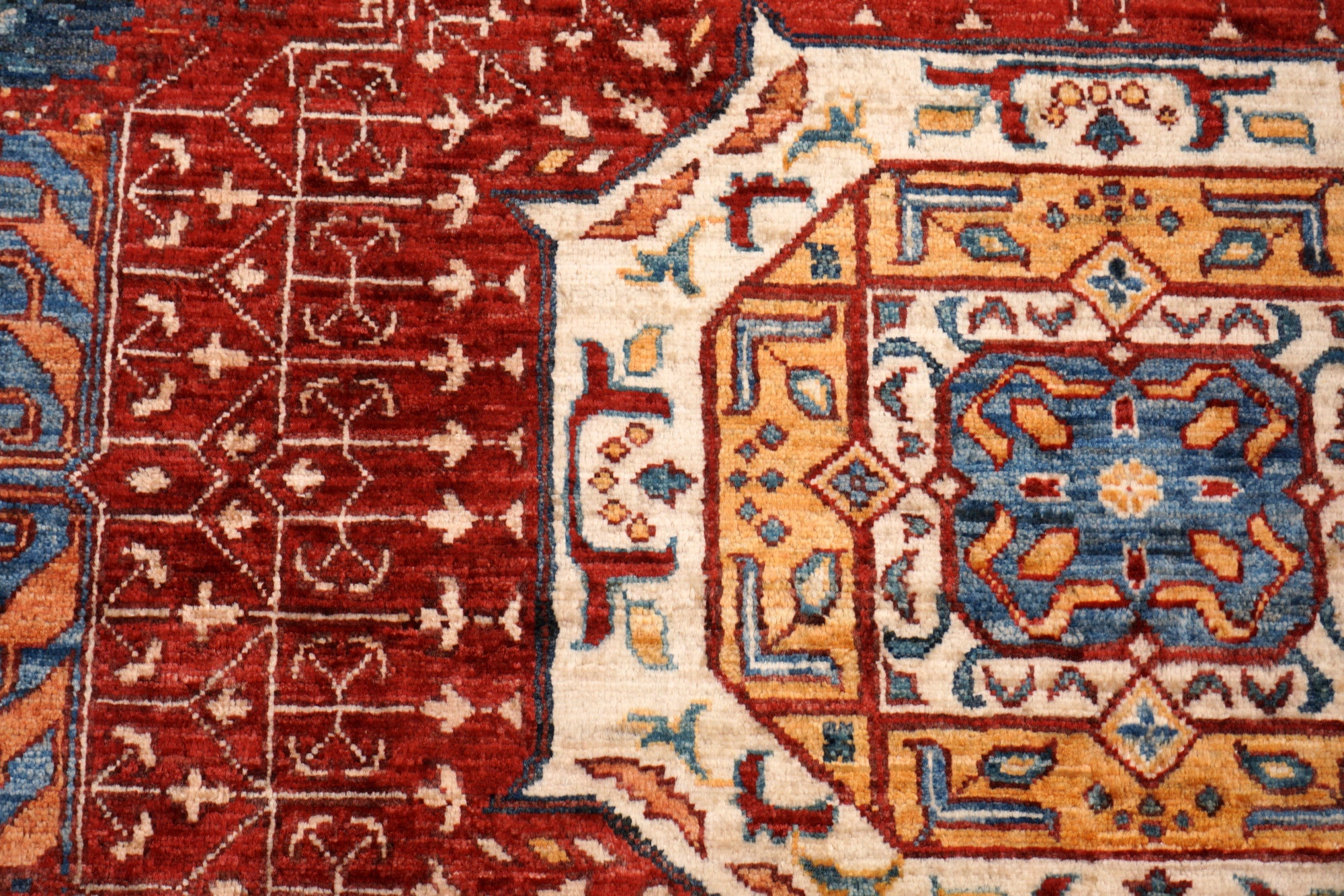 Afghanischer Mamlouk Designteppich aus Hochlandwolle