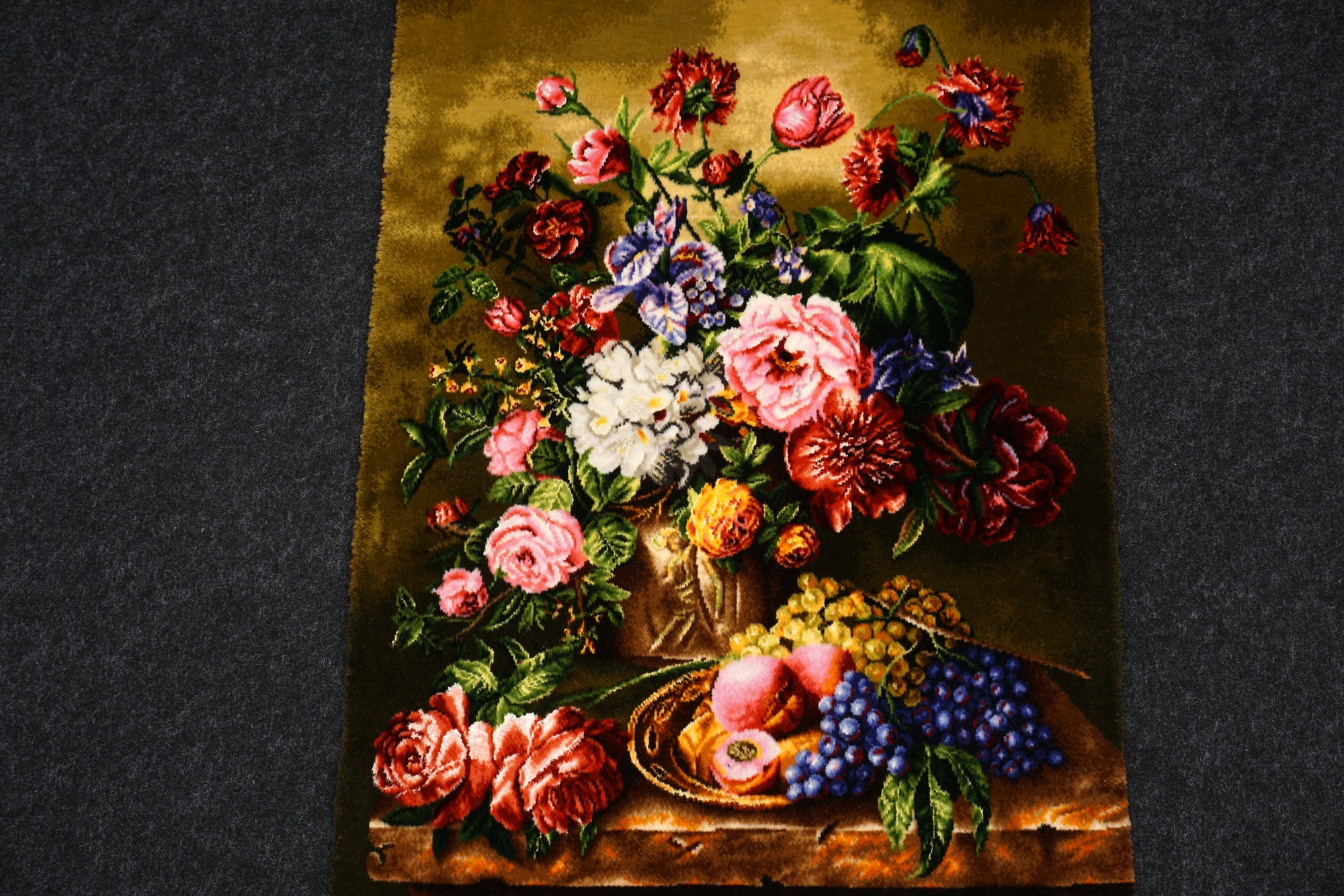 Täbriz Blumenstrauß Teppich 70 x 50 cm Perserteppich Handgeknüpft