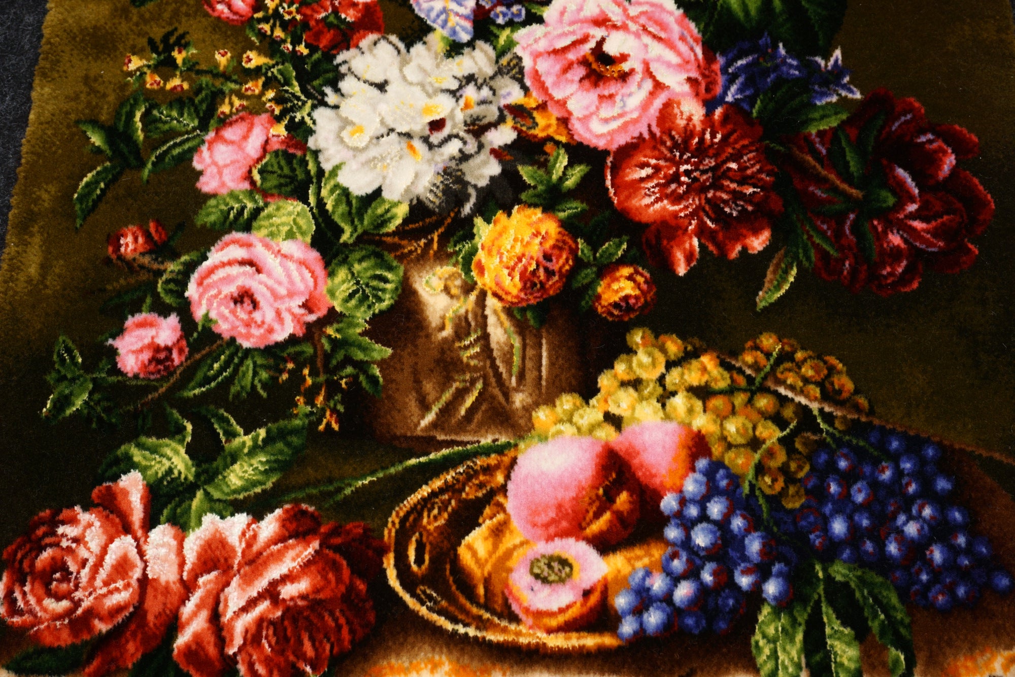 Täbriz Blumenstrauß Teppich 70 x 50 cm Perserteppich Handgeknüpft