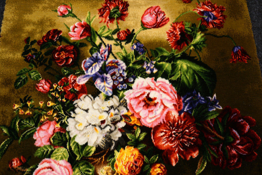 Täbriz Blumenstrauß Teppich 70 x 50 cm Perserteppich Handgeknüpft