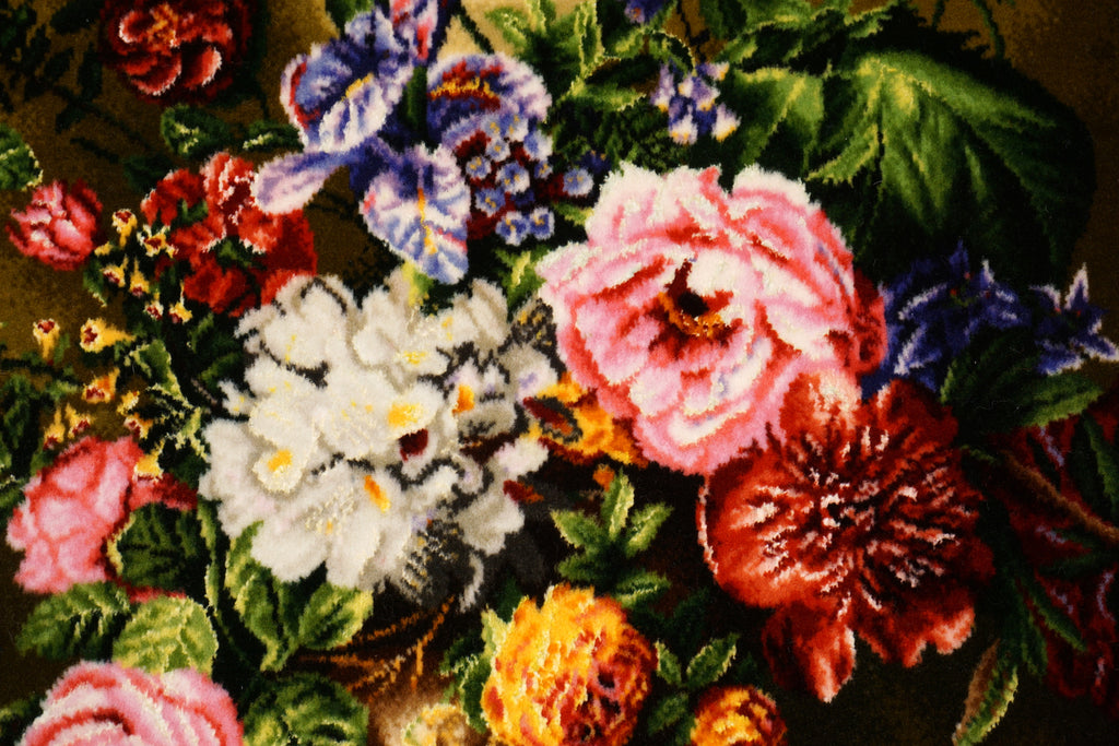 Täbriz Blumenstrauß Teppich 70 x 50 cm Perserteppich Handgeknüpft