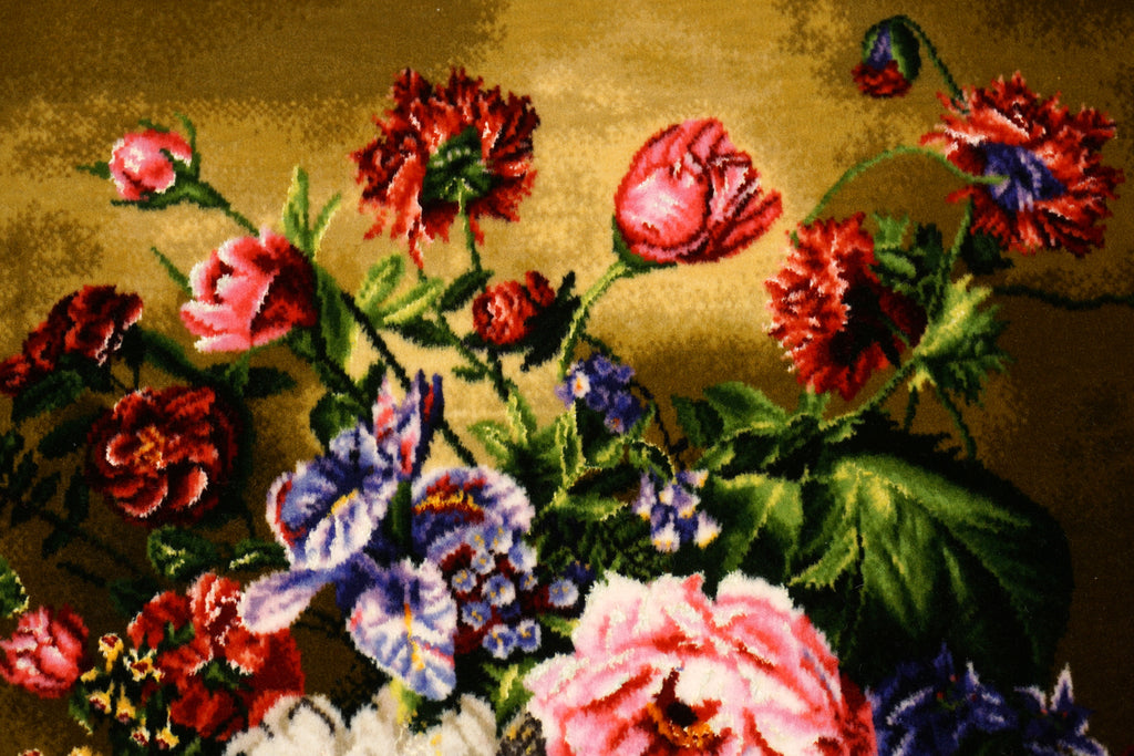 Täbriz Blumenstrauß Teppich 70 x 50 cm Perserteppich Handgeknüpft