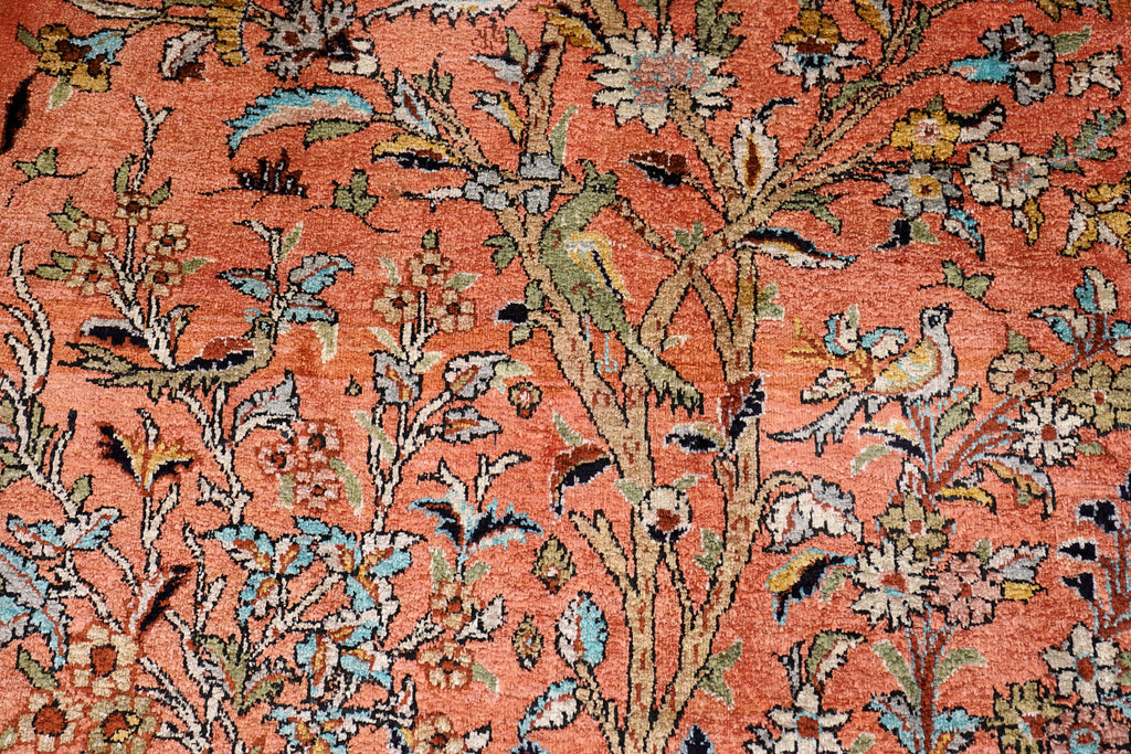 Ghom Seidenteppich - Lebensbaum mit Tiermotiven