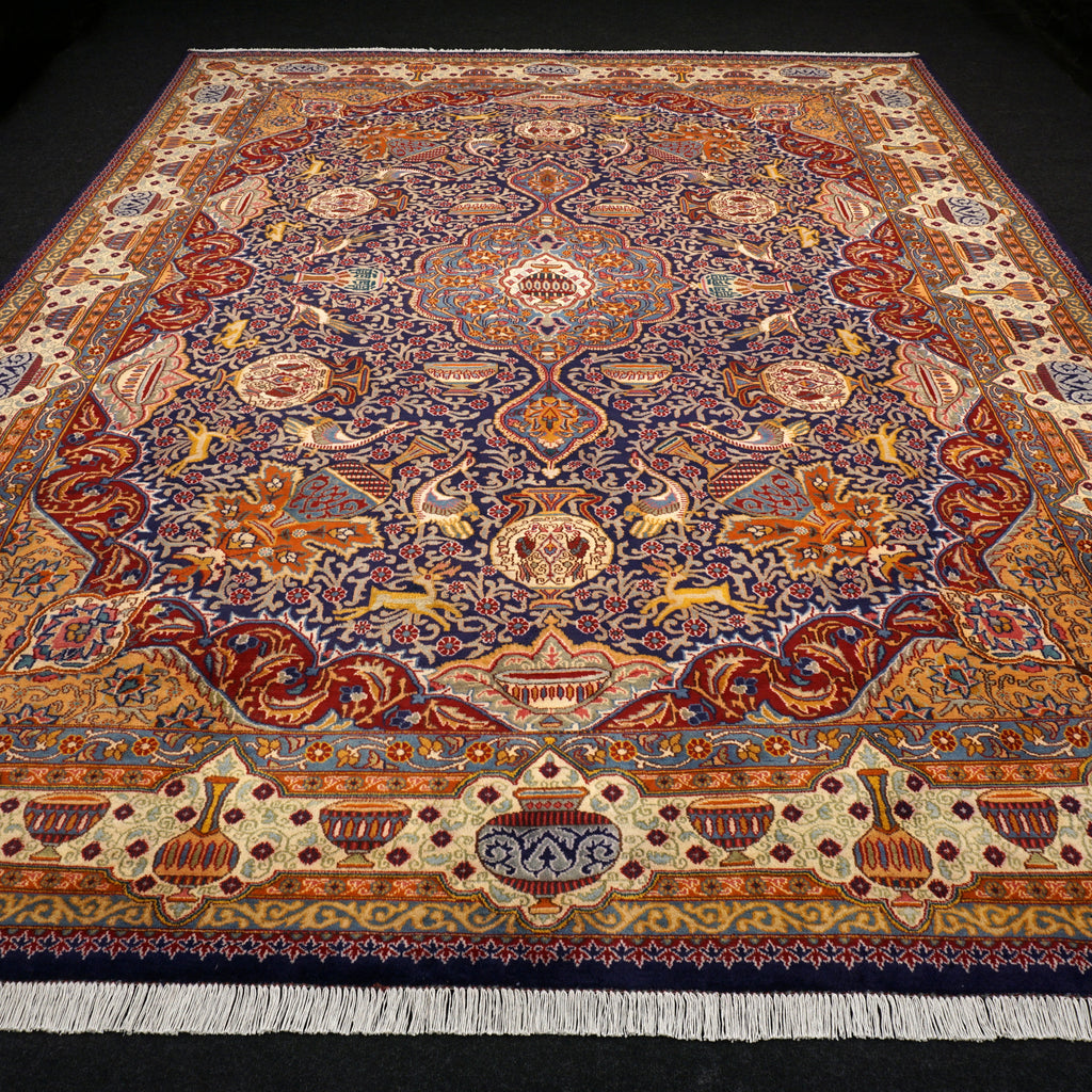Kaschmar Teppich 390 x 293 cm Bilder Dunkelblau