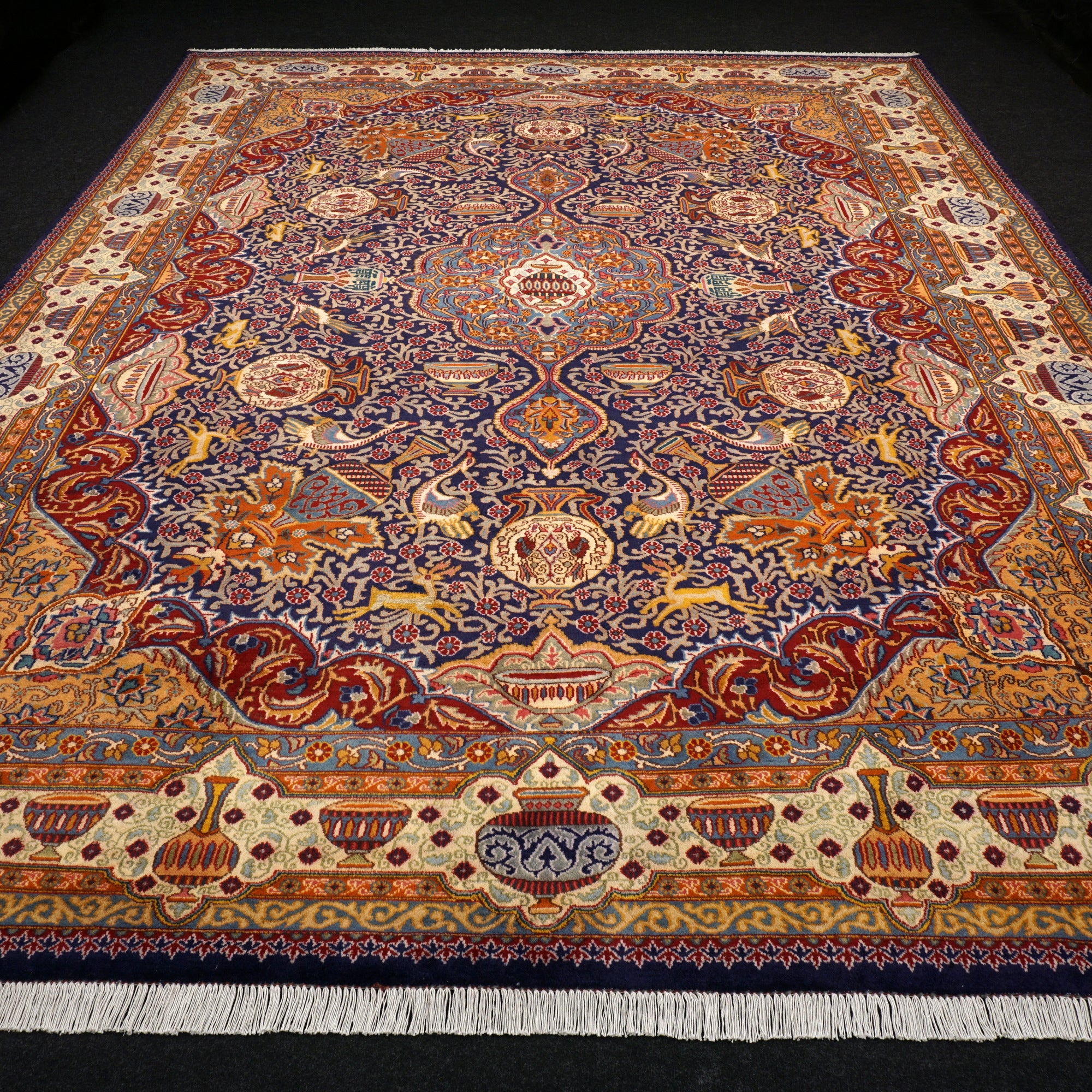 Kaschmar Teppich 390 x 293 cm Bilder Dunkelblau