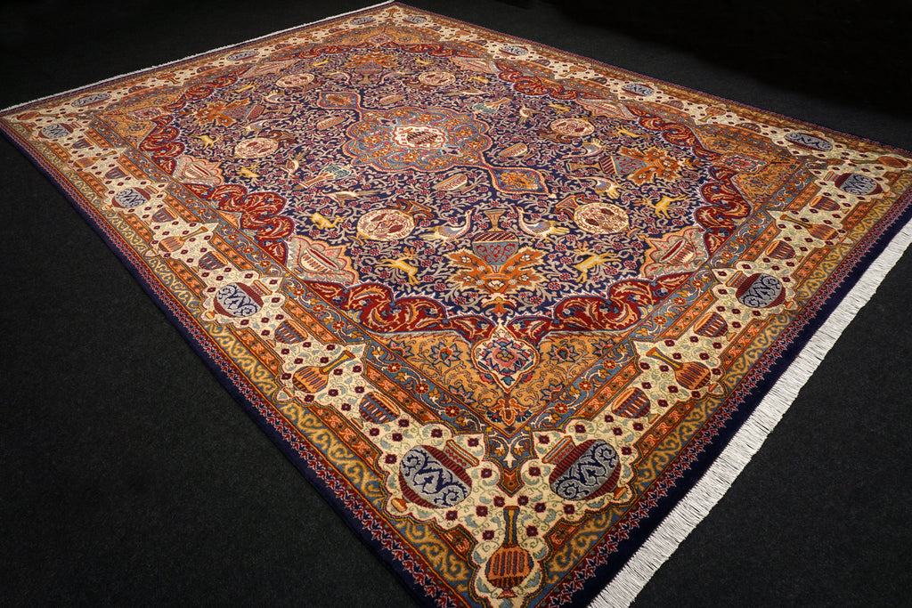 Kaschmar Teppich 390 x 293 cm Bilder Dunkelblau