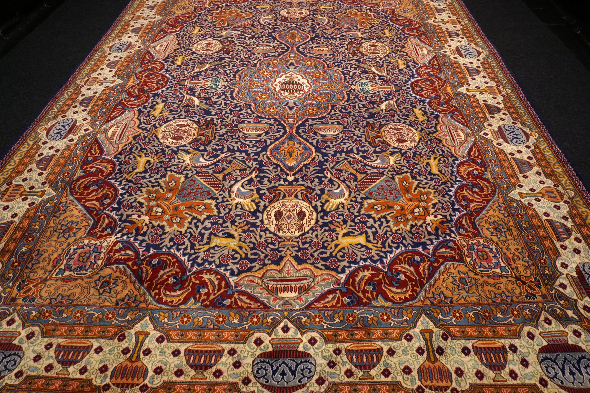 Kaschmar Teppich 390 x 293 cm Bilder Dunkelblau