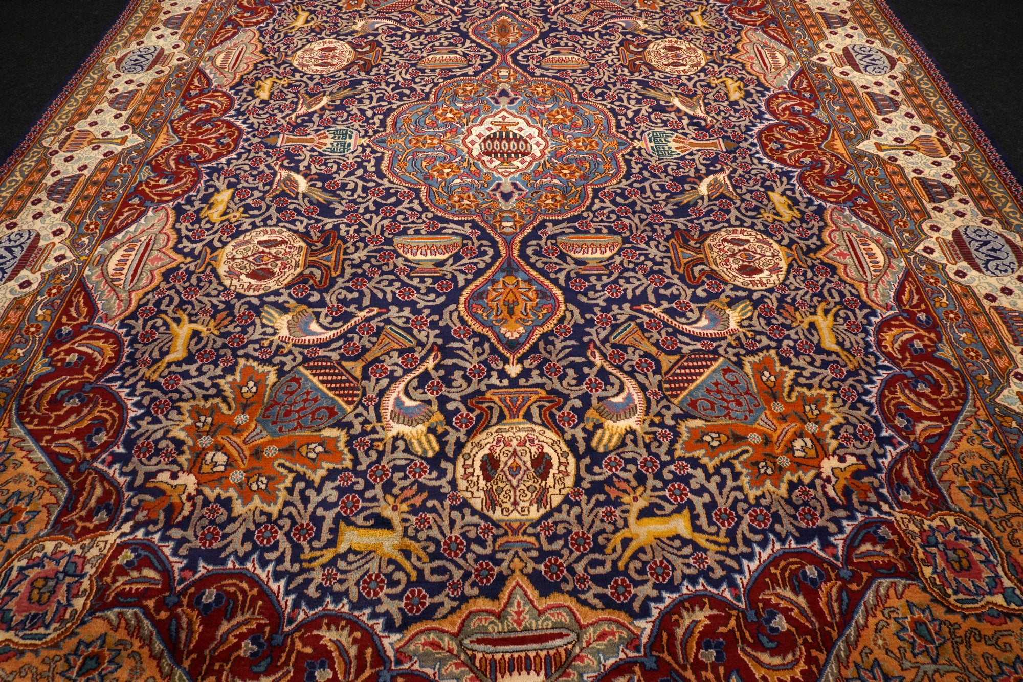 Kaschmar Teppich 390 x 293 cm Bilder Dunkelblau