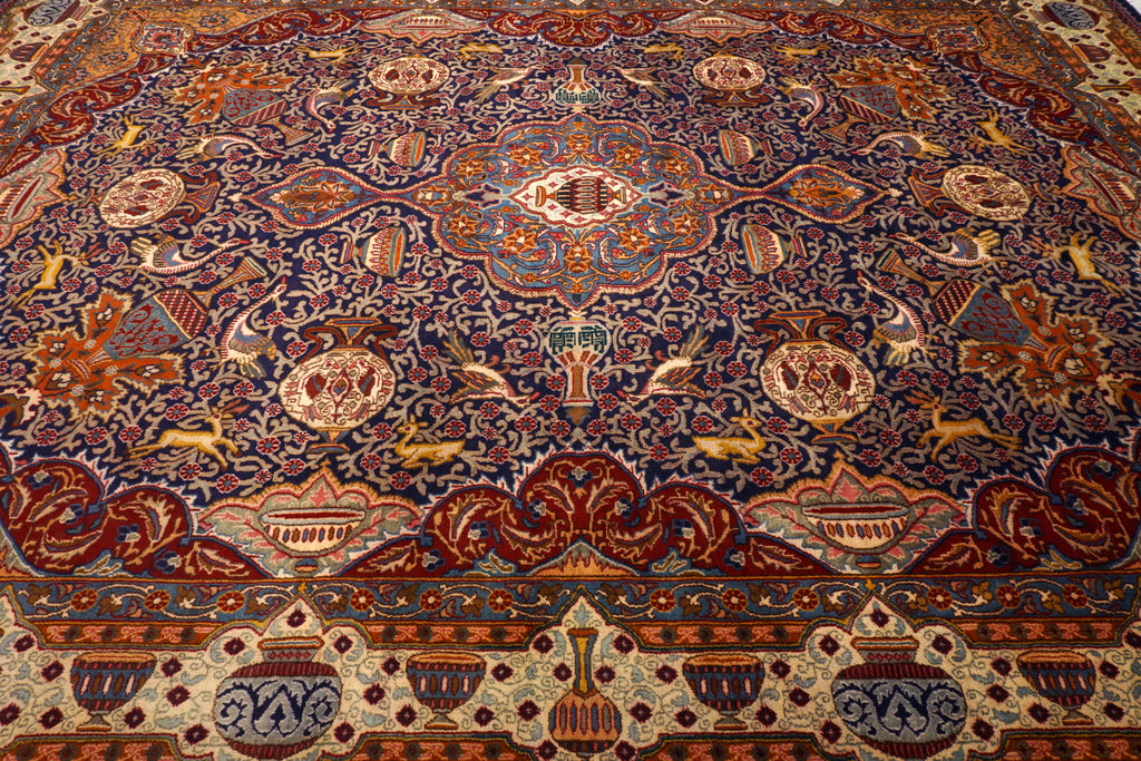Kaschmar Teppich 390 x 293 cm Bilder Dunkelblau