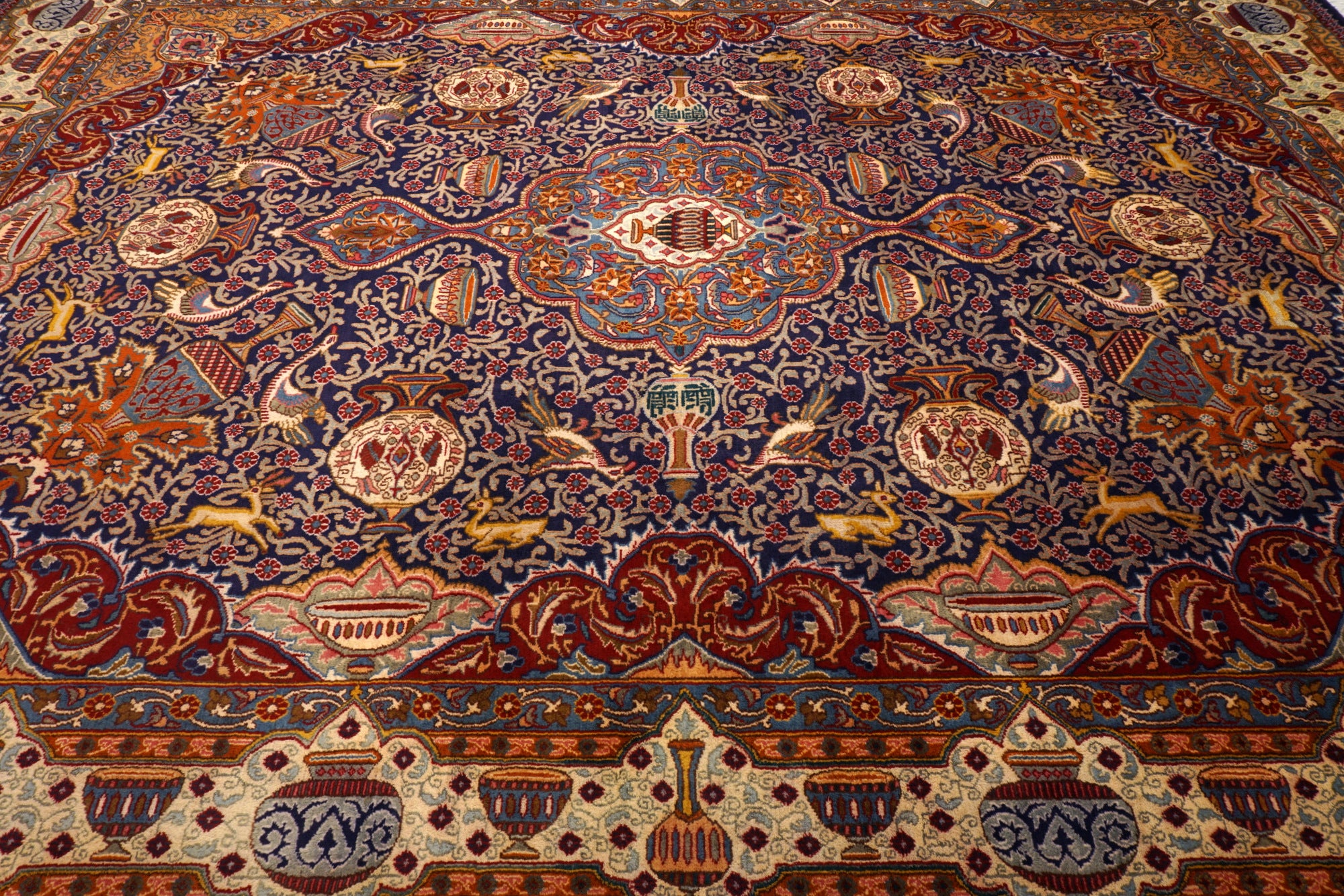 Kaschmar Teppich 390 x 293 cm Bilder Dunkelblau