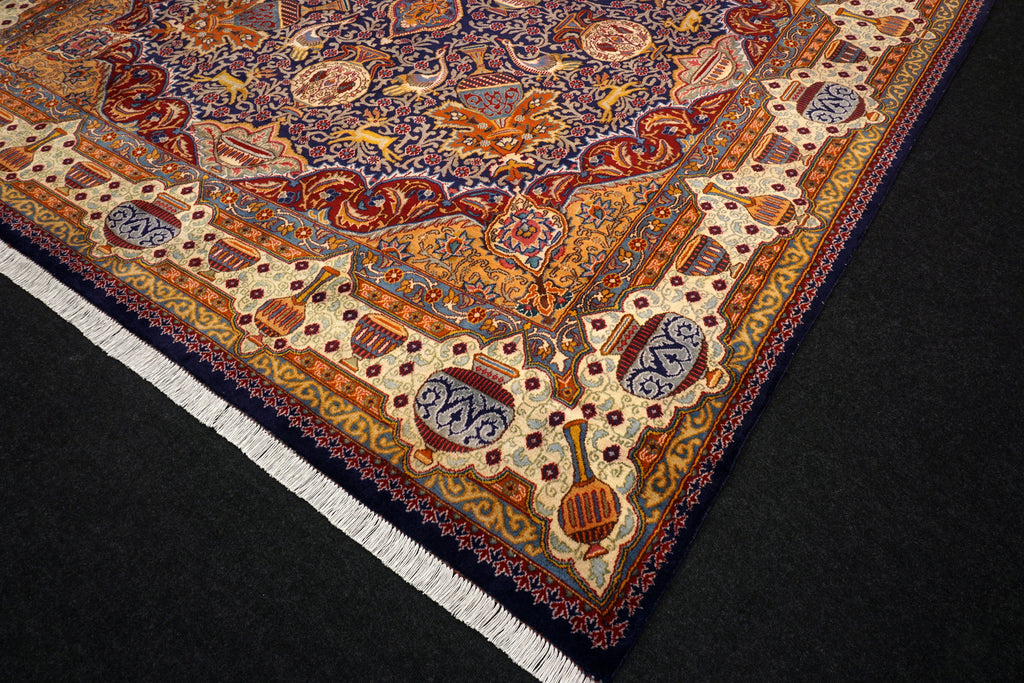 Kaschmar Teppich 390 x 293 cm Bilder Dunkelblau