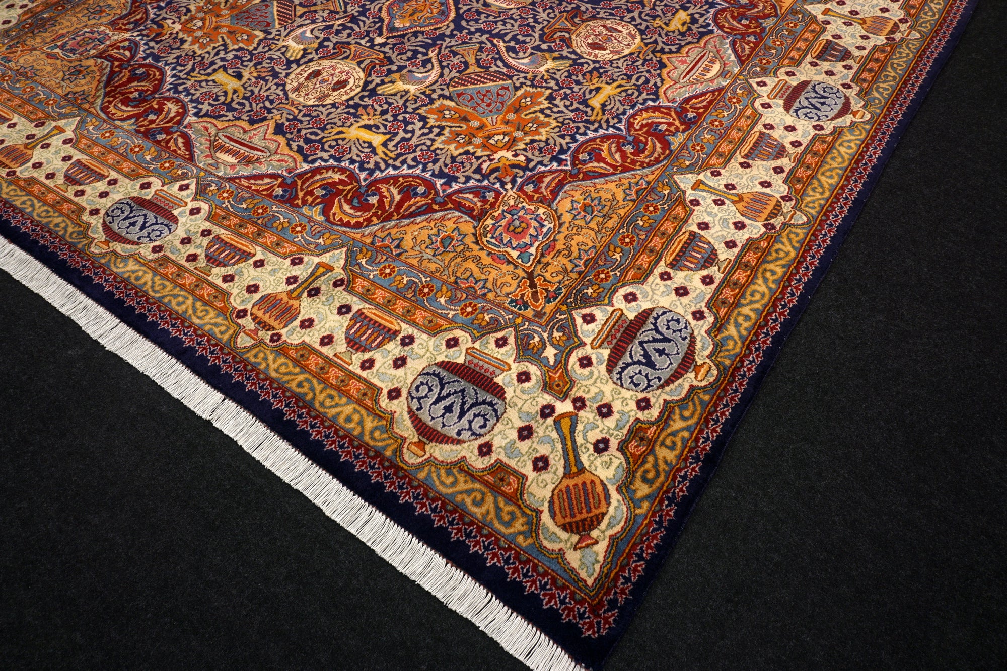 Kaschmar Teppich 390 x 293 cm Bilder Dunkelblau