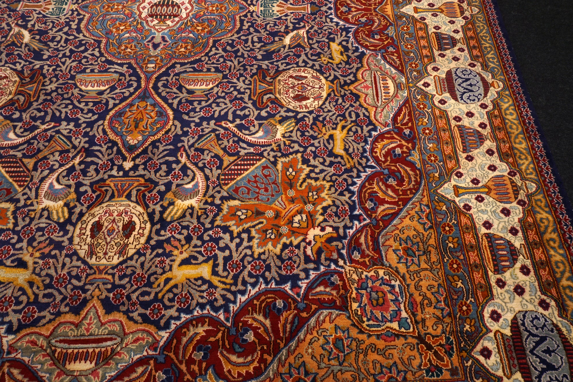 Kaschmar Teppich 390 x 293 cm Bilder Dunkelblau