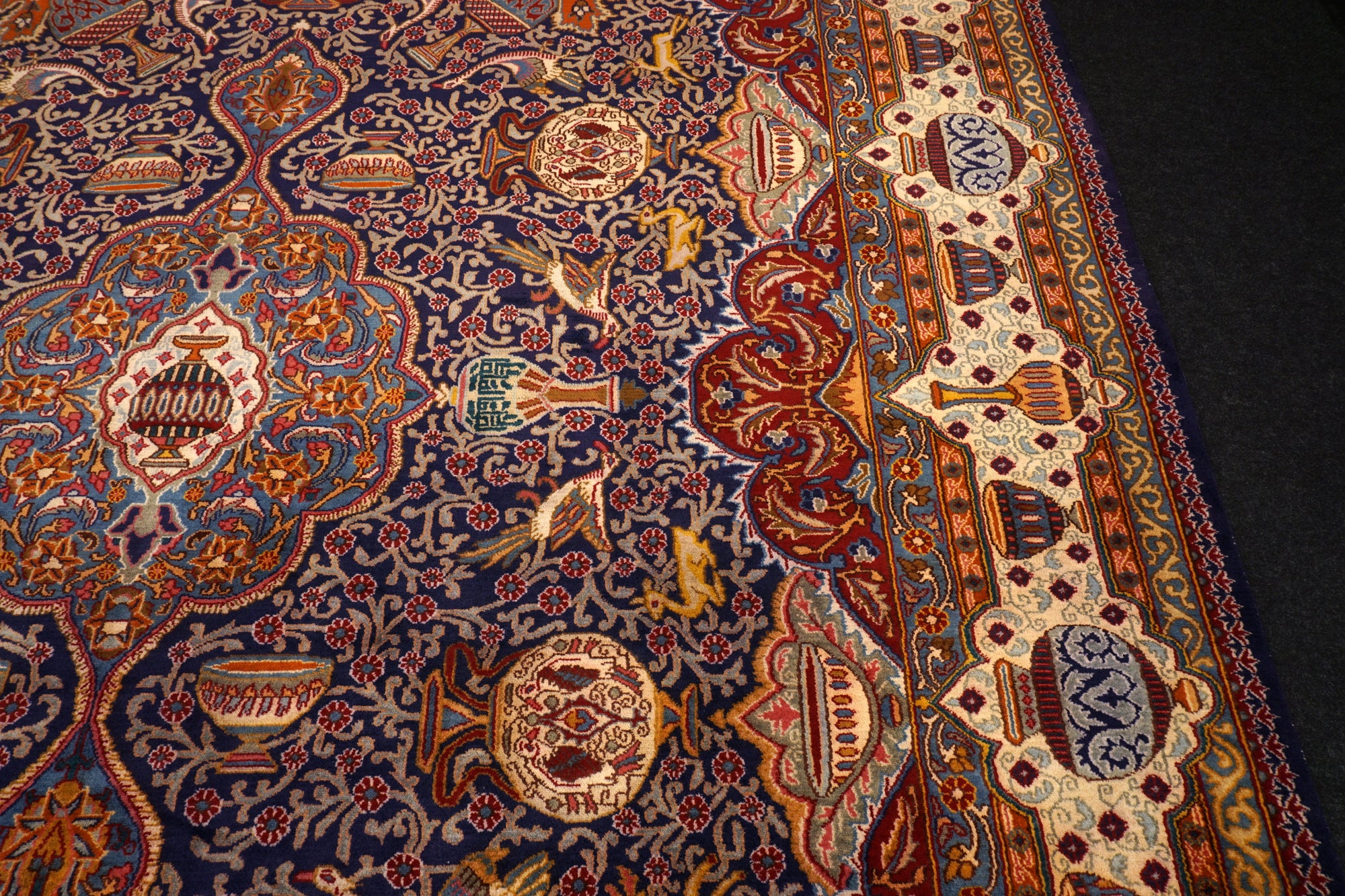 Kaschmar Teppich 390 x 293 cm Bilder Dunkelblau