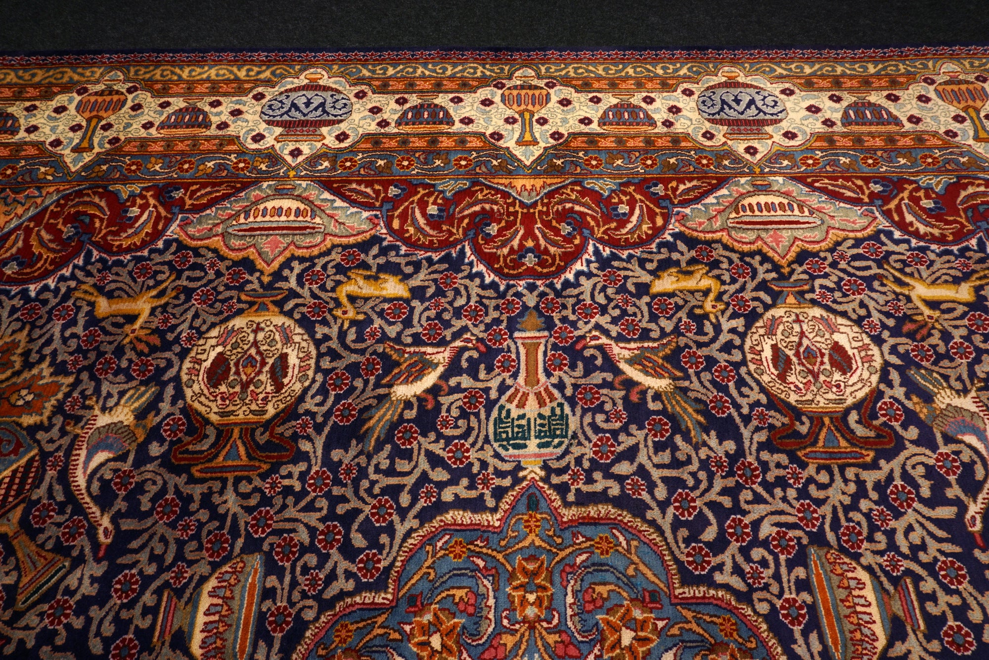 Kaschmar Teppich 390 x 293 cm Bilder Dunkelblau