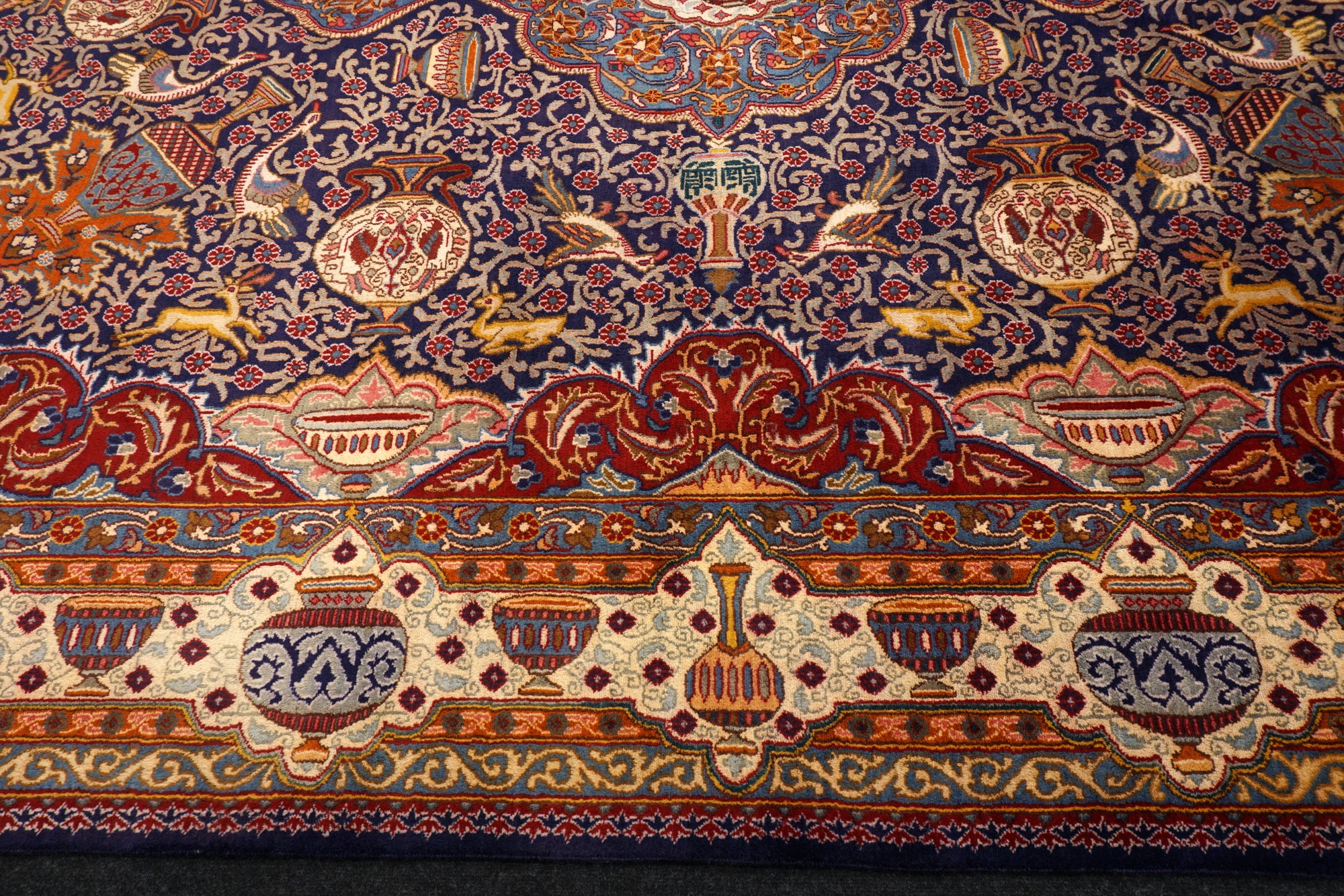 Kaschmar Teppich 390 x 293 cm Bilder Dunkelblau