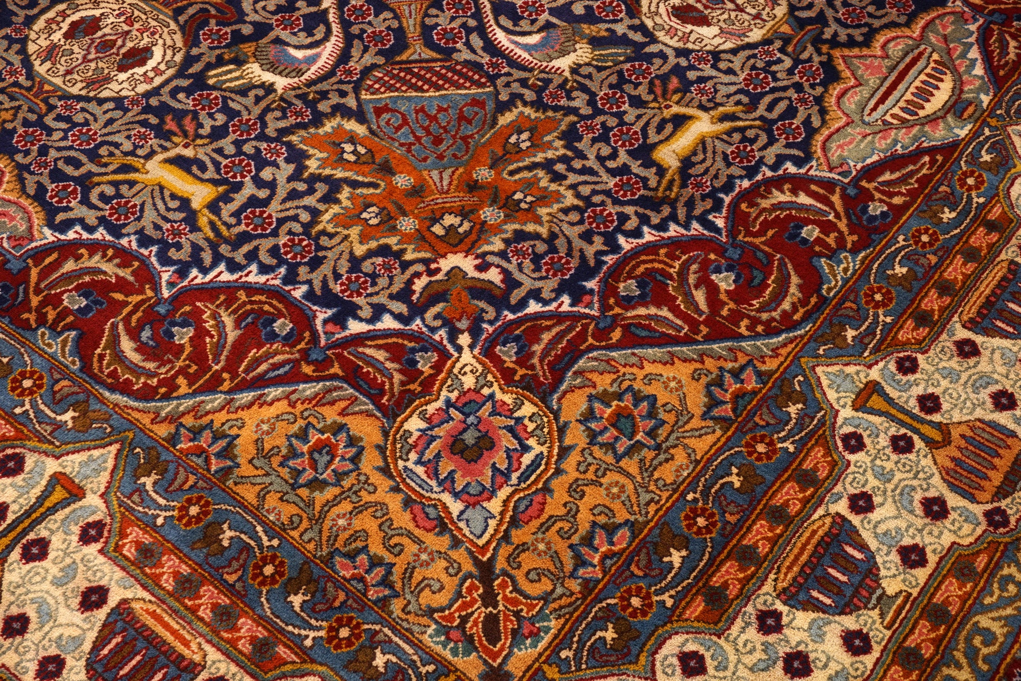 Kaschmar Teppich 390 x 293 cm Bilder Dunkelblau