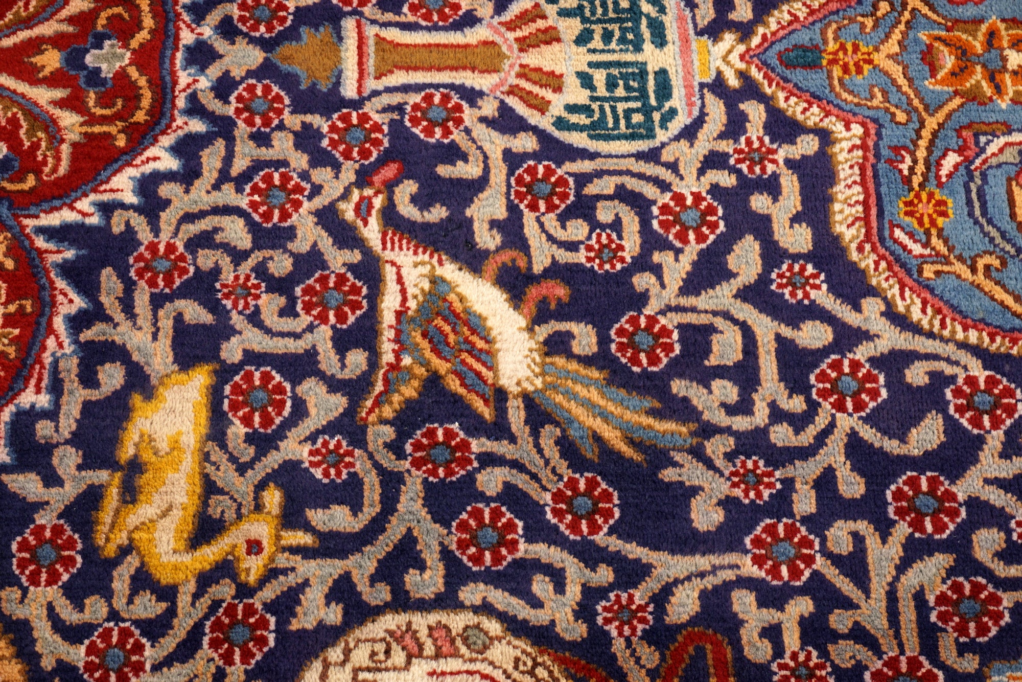 Kaschmar Teppich 390 x 293 cm Bilder Dunkelblau