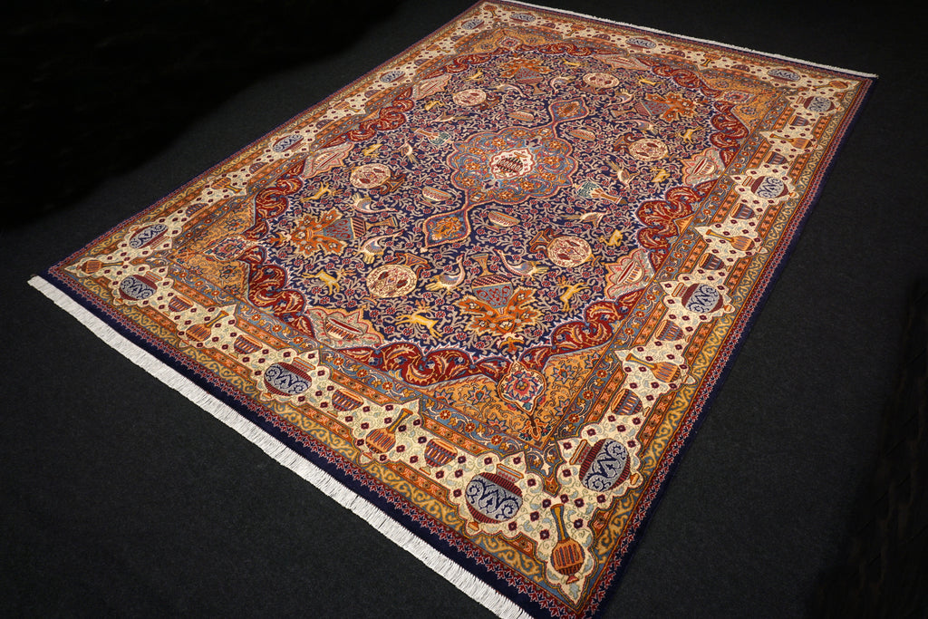 Kaschmar Teppich 390 x 293 cm Bilder Dunkelblau