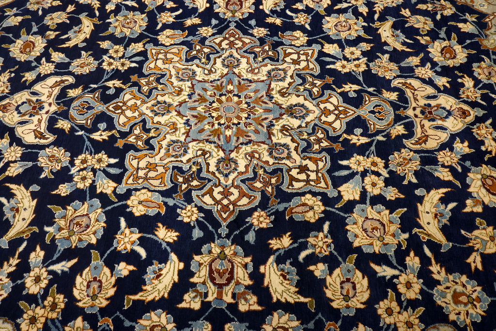 Yazd - Dunkelblau, Rot & Beige - Perserteppich
