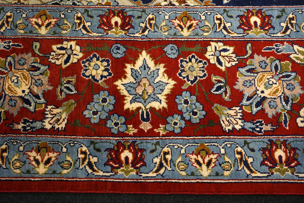 Yazd - Dunkelblau, Rot & Beige - Perserteppich