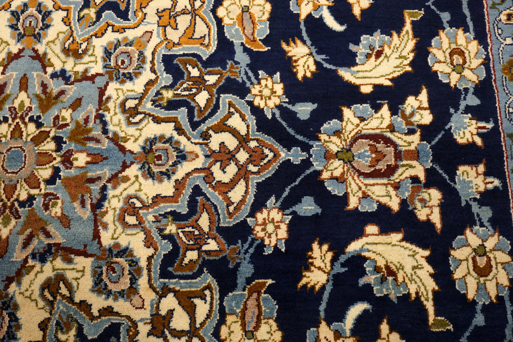 Yazd - Dunkelblau, Rot & Beige - Perserteppich