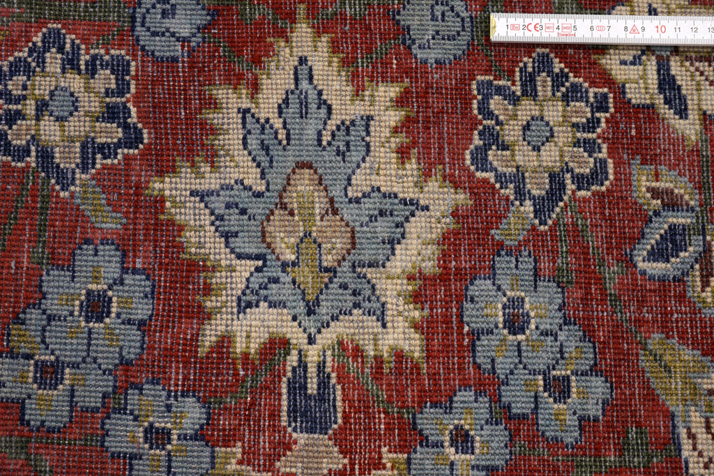 Yazd - Dunkelblau, Rot & Beige - Perserteppich