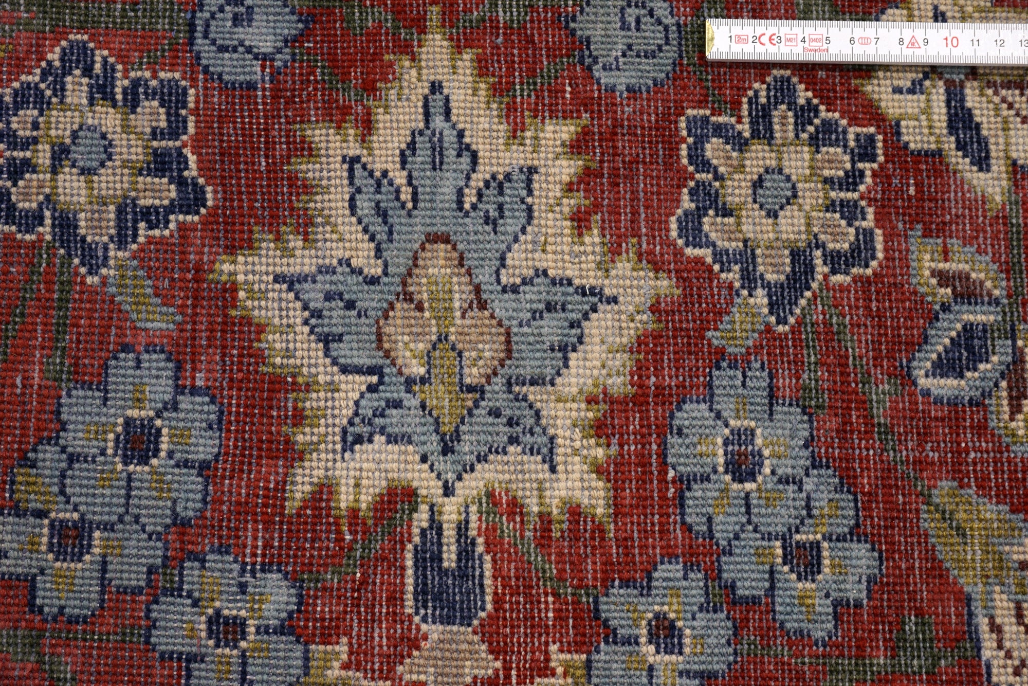 Yazd - Dunkelblau, Rot & Beige - Perserteppich