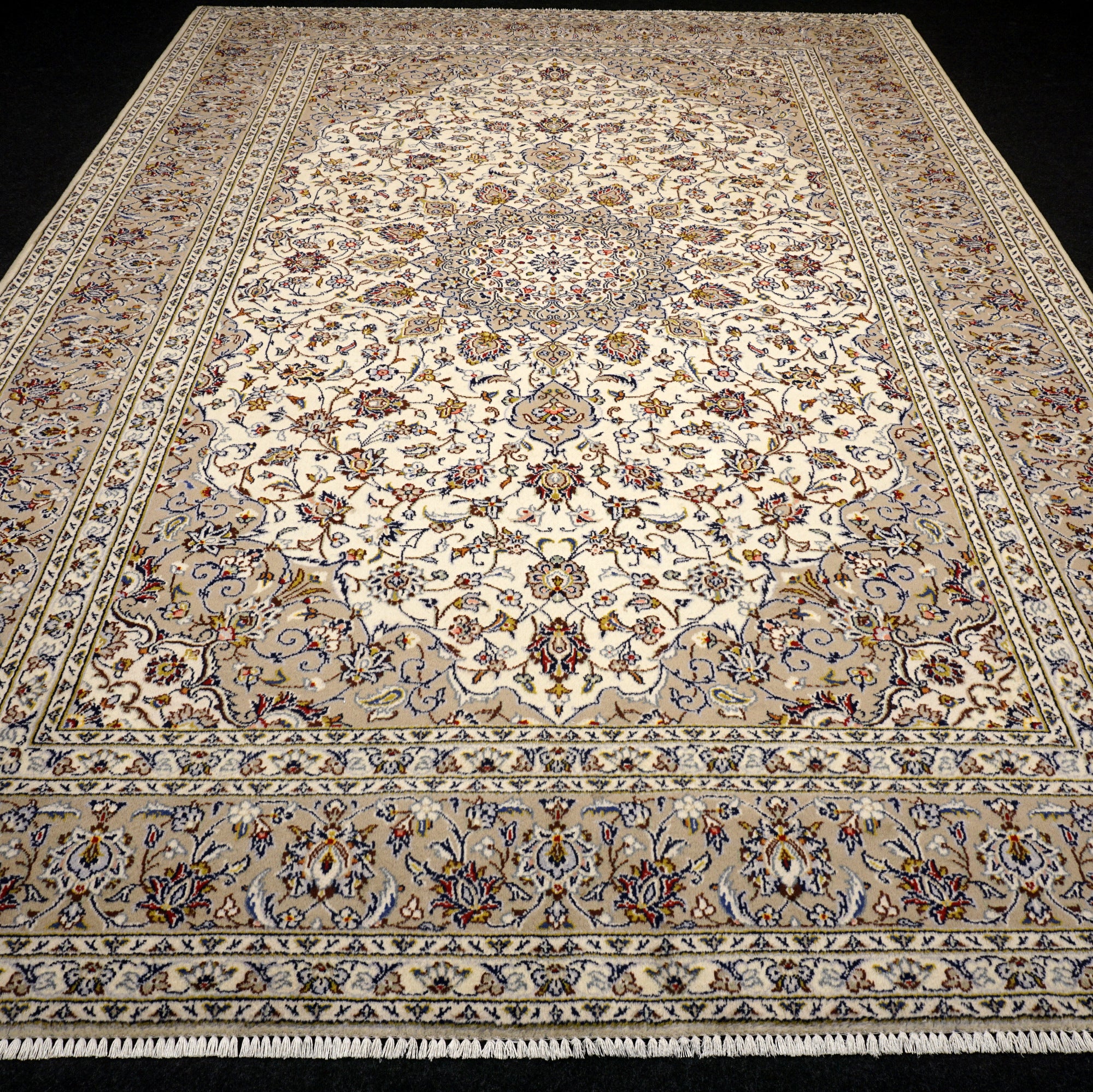 Keschan 350 x 249 cm Beige Perserteppich Handgeknüpft